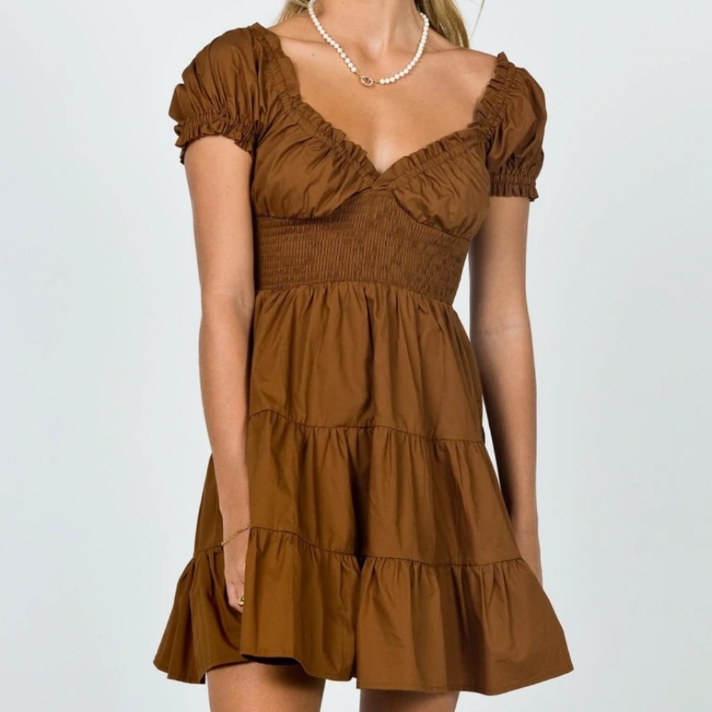 Princess Polly Daniela Mini Dress Chocolate Brown NWT